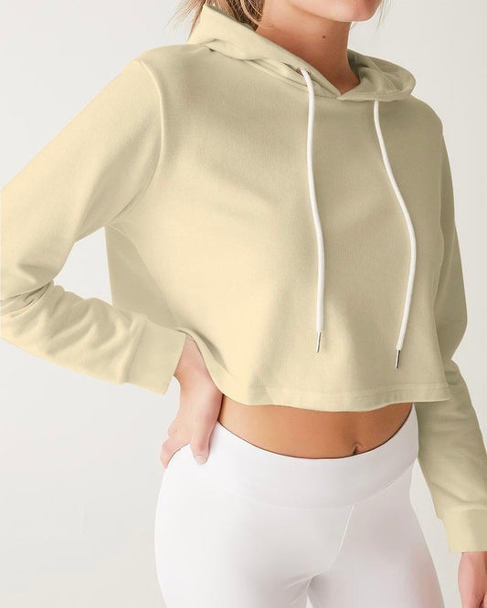 BEIGE Cropped Hoodie