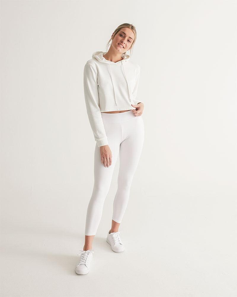 WHITE Cropped Hoodie